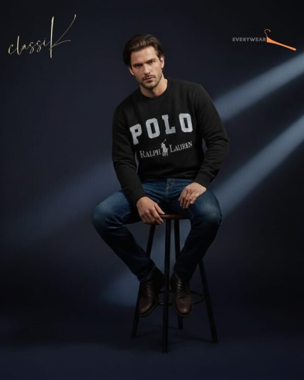 RL ROUND NECK SWEATSHIRT BLACK