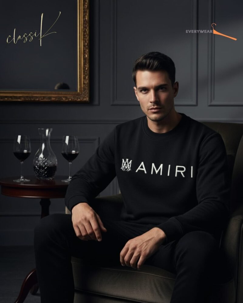 AMR ROUND NECK SWEATSHIRT BLACK