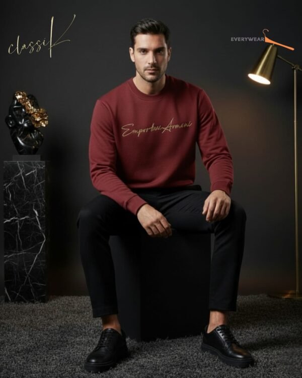 EA ROUND NECK SWEATSHIRT BRICK