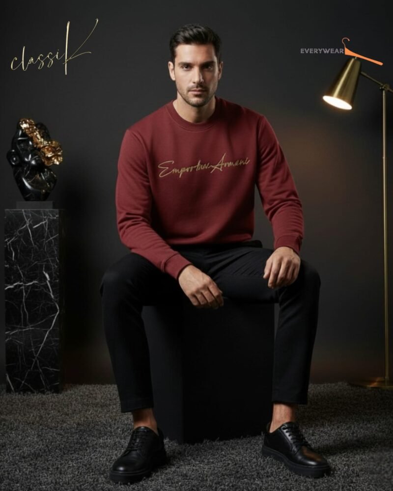 EA ROUND NECK SWEATSHIRT BRICK