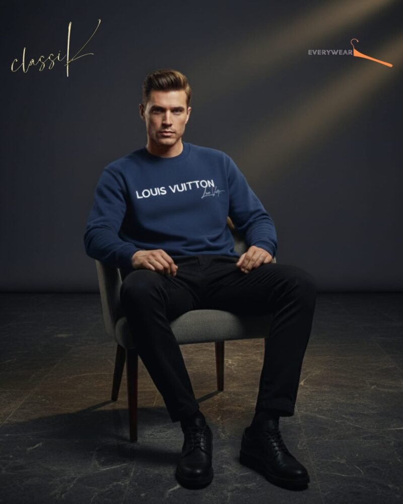 LV ROUND NECK SWEATSHIRT INDIGO