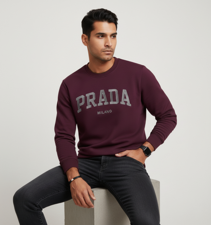 PD ROUND NECK SWEATSHIRT WINE