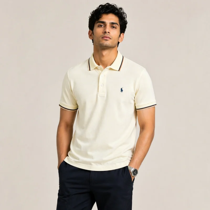 RL POLO T-SHIRT CREAM