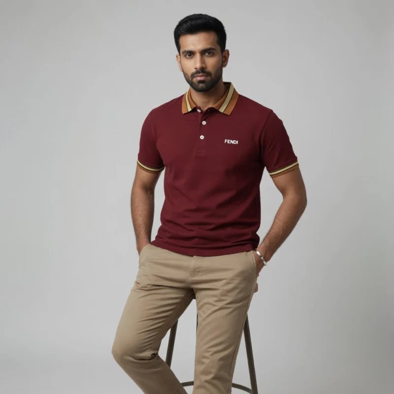 FND POLO T-SHIRT MAROON