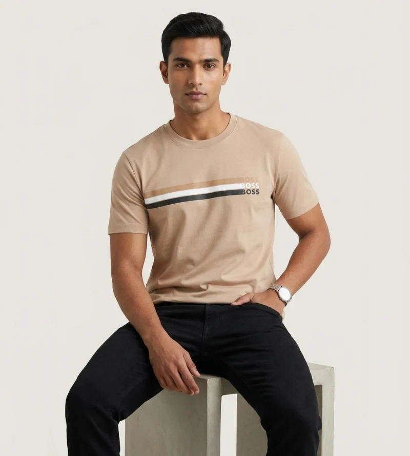 HB ROUND NECK T-SHIRT BISCUIT