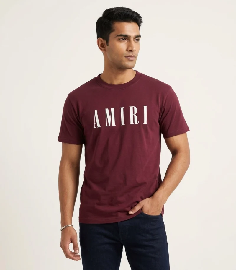 AM ROUND NECK T-SHIRT MAROON