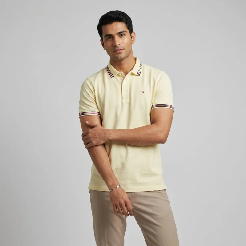 HF POLO T-SHIRT CREAM