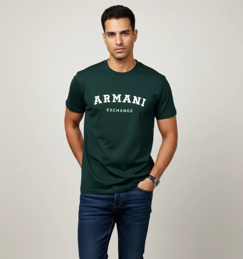 AE ROUND NECK T-SHIRT BOTTLE GREEN