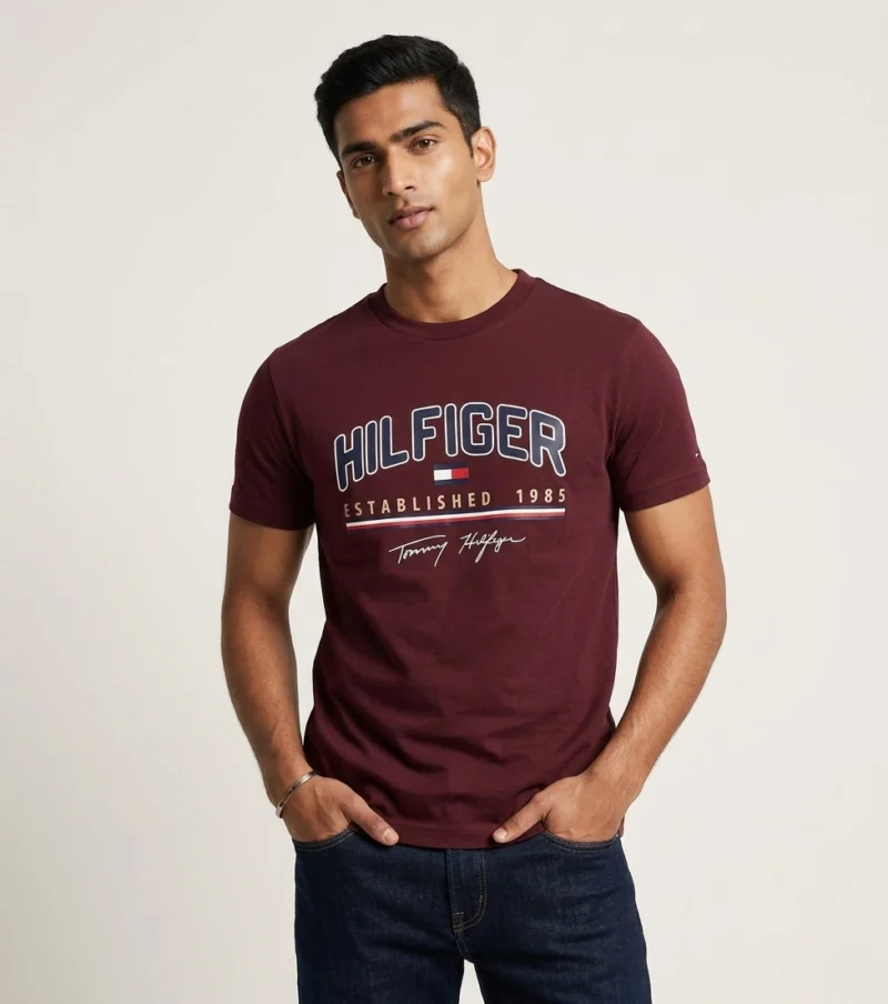 HF ROUND NECK T-SHIRT MAROON
