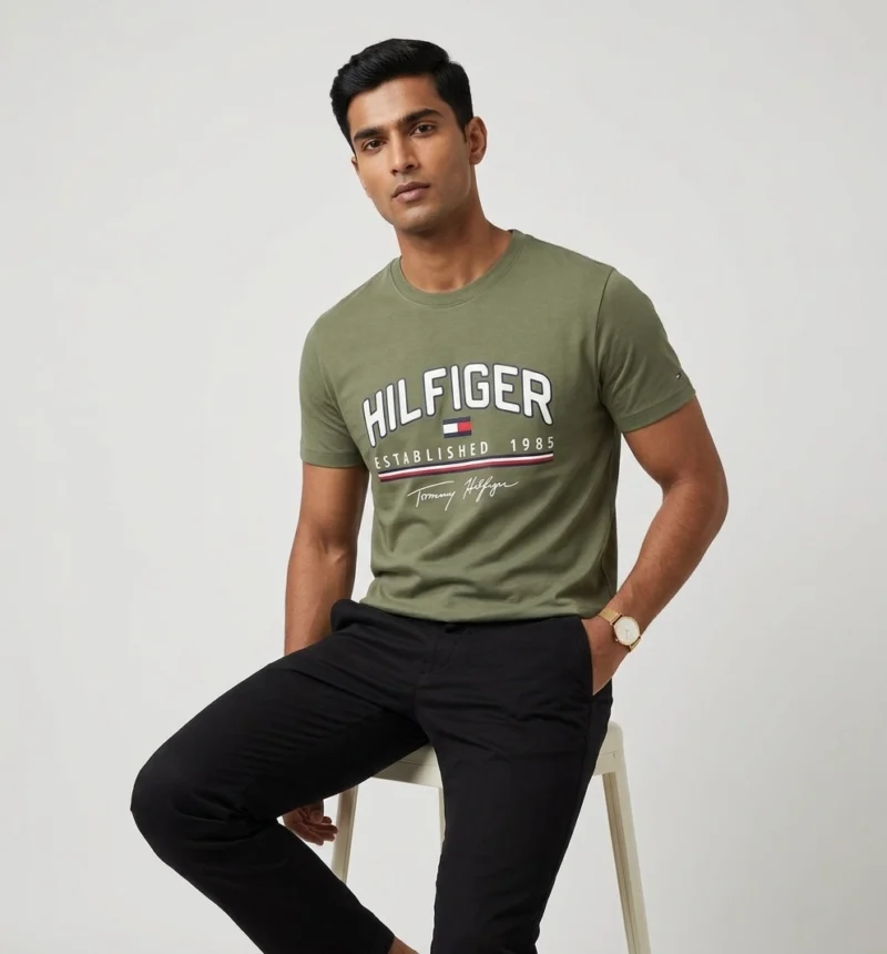 HF ROUND NECK T-SHIRT OLIVE