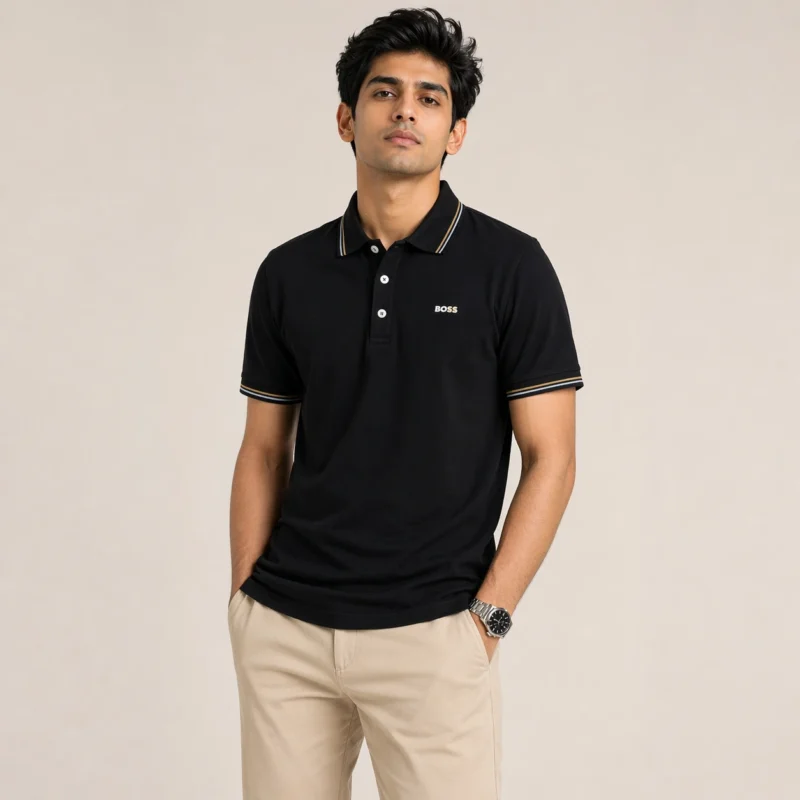 HB POLO T-SHIRT BLACK