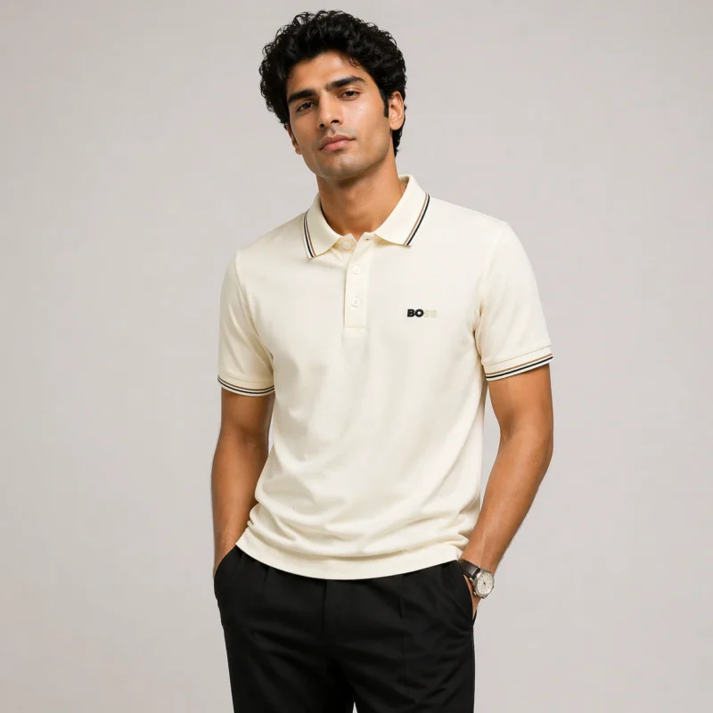 HB POLO T-SHIRT CREAM