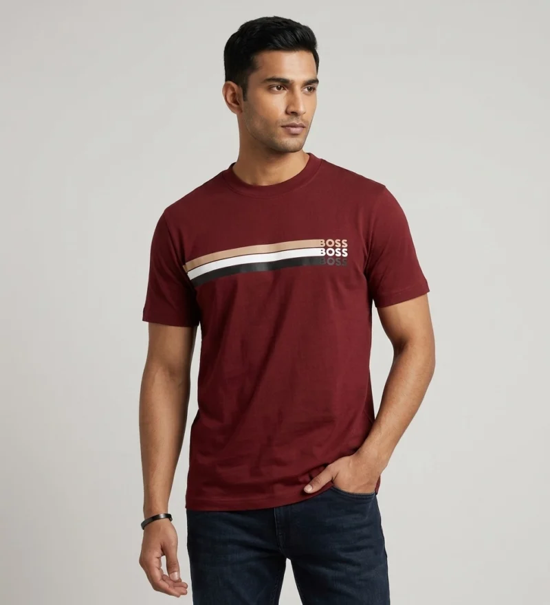 HB ROUND NECK T-SHIRT MAROON