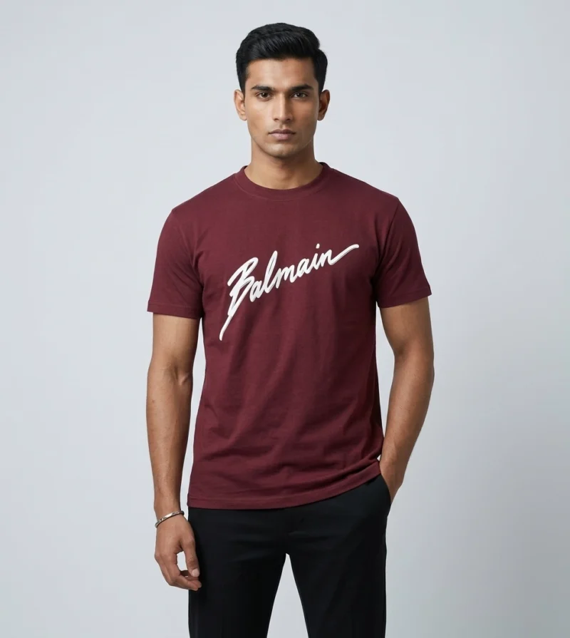 BM ROUND NECK T-SHIRT MAROON